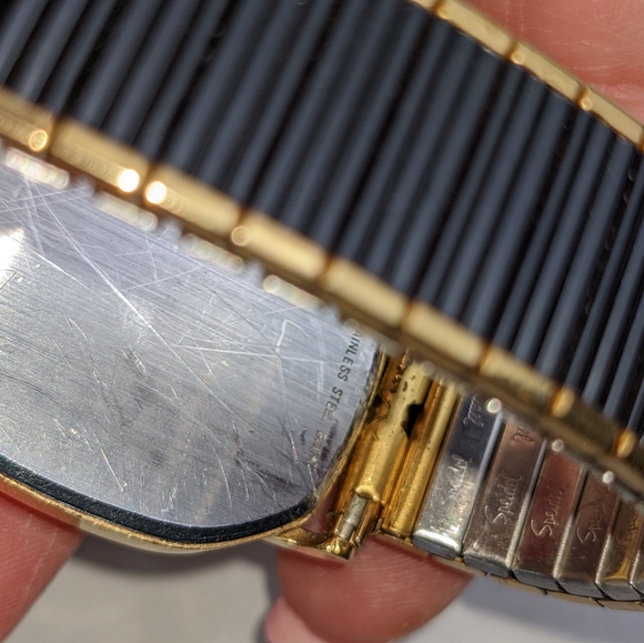 Longines vintage Wristwatch men's 950 Swiss 6140 Quartz GH gold black - Picture 6 of 8